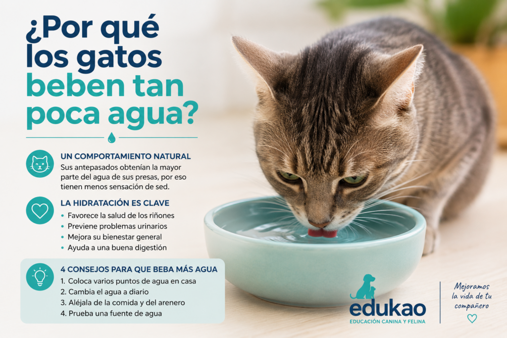 Porque los gatos beben tan poca agua
